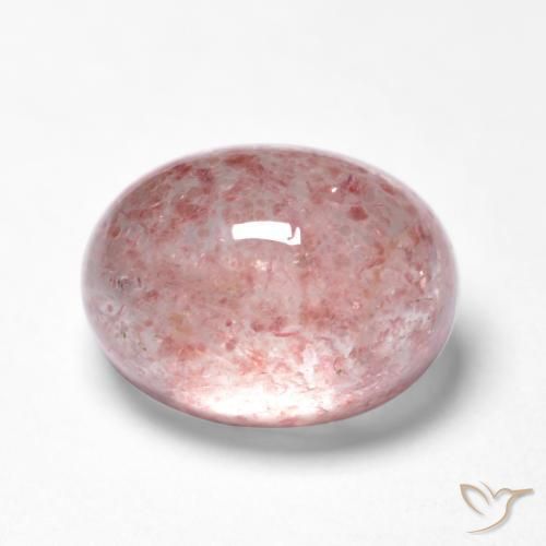 Cuarzo fresa Rosado claro natural de 1.73 ct, Ovalada, Translúcido