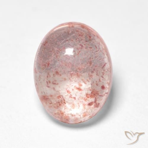1.51ct Natural Rosado claro cuarzo fresa, Ovalada, Transparente