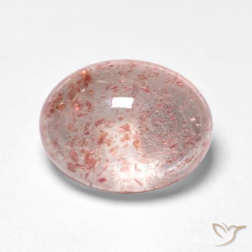 Cuarzo fresa Rosado claro natural de 1.51 ct, Ovalada, Transparente