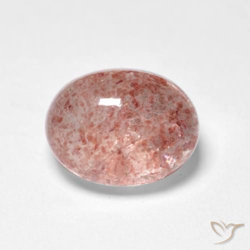 Cuarzo fresa Rosado medio natural de 1.83 ct, Ovalada, Translúcido