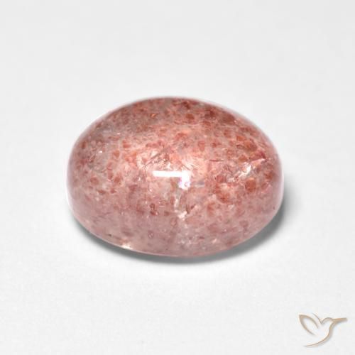 Cuarzo fresa Rosado medio natural de 1.83 ct, Ovalada, Translúcido