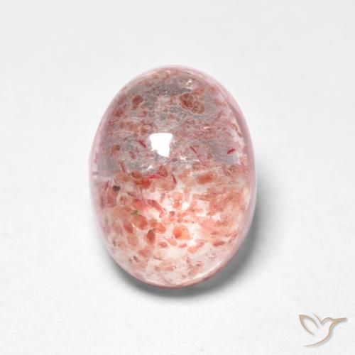 1.65ct Natural Rosado claro cuarzo fresa, Ovalada, Translúcido