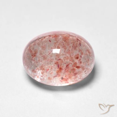 Cuarzo fresa Rosado claro natural de 1.65 ct, Ovalada, Translúcido