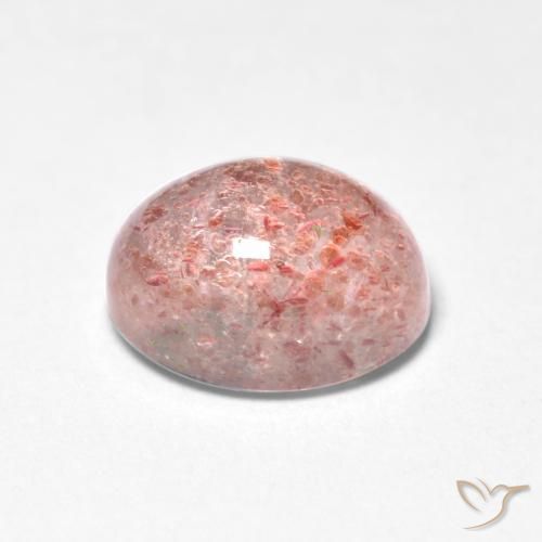 Cuarzo fresa Rosado claro natural de 1.65 ct, Ovalada, Translúcido