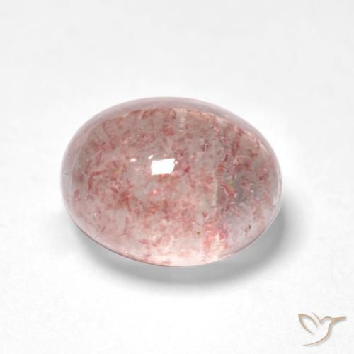 Cuarzo fresa Rosado claro natural de 2.00 ct, Ovalada, Translúcido