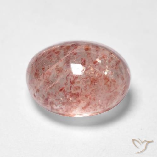Cuarzo fresa Rosado medio natural de 1.15 ct, Ovalada, Transparente