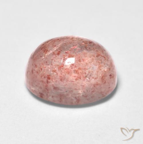 Cuarzo fresa Rosado medio natural de 1.15 ct, Ovalada, Transparente