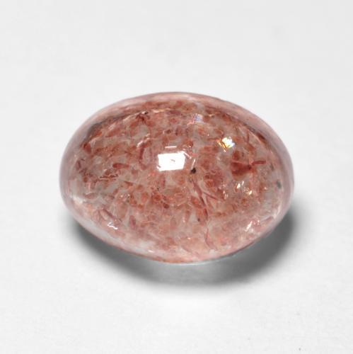 Cuarzo fresa rosado medio natural de 1,07 ct, corte óvalo, transparente