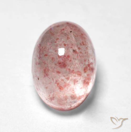 1.28ct Natural Rosado terroso cuarzo fresa, Ovalada, Transparente