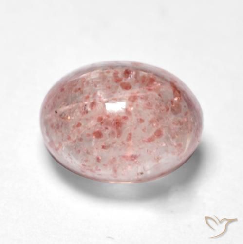 Cuarzo fresa Rosado terroso natural de 1.28 ct, Ovalada, Transparente