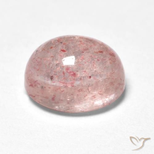 Cuarzo fresa Rosado terroso natural de 1.28 ct, Ovalada, Transparente