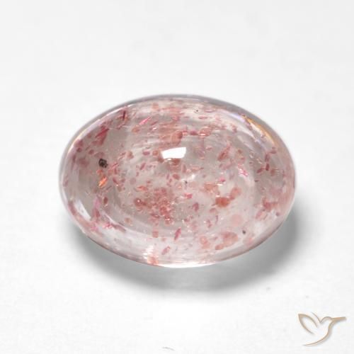 Cuarzo fresa Rosado claro natural de 1.21 ct, Ovalada, Transparente