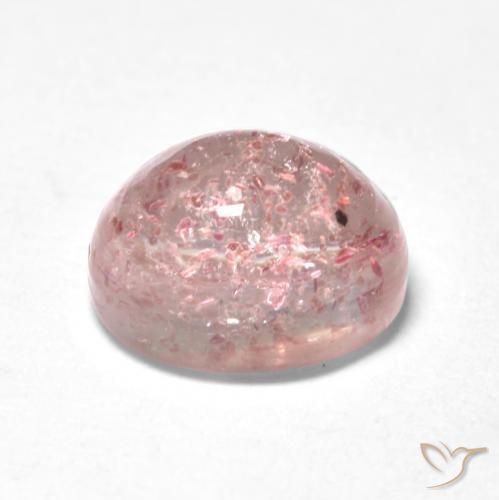 Cuarzo fresa Rosado claro natural de 1.21 ct, Ovalada, Transparente