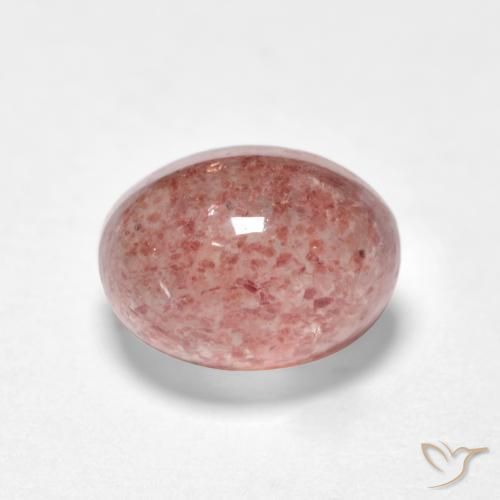 Cuarzo fresa Rosa oscuro natural de 1.19 ct, Ovalada, Translúcido
