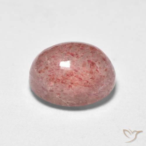 Cuarzo fresa Rosa oscuro natural de 1.19 ct, Ovalada, Translúcido
