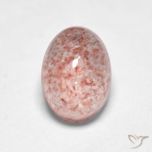 1.27ct Natural Rosado terroso cuarzo fresa, Ovalada, Translúcido