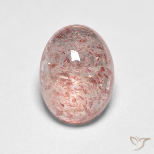 1.46ct Natural Rosado claro cuarzo fresa, Ovalada, Translúcido