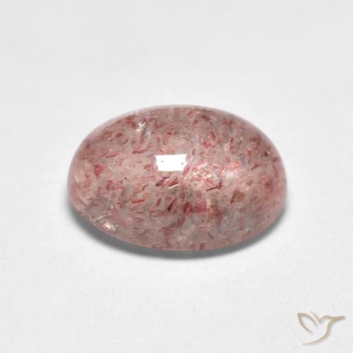 Cuarzo fresa Rosado claro natural de 1.46 ct, Ovalada, Translúcido