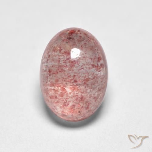 Cuarzo Fresa Rosado terroso natural de 1.05 ct, Corte Óvalo, Translúcido