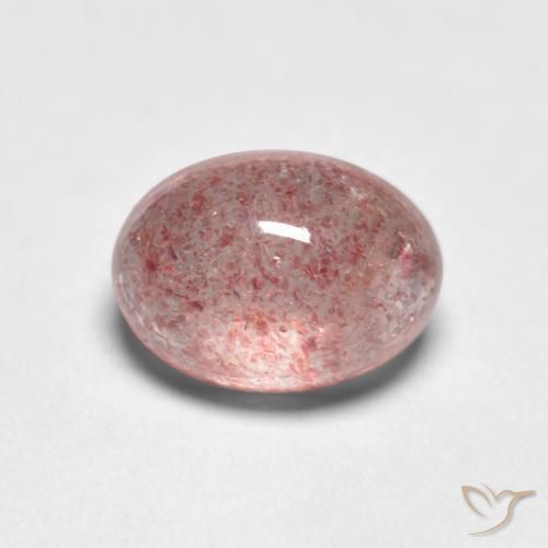Cuarzo Fresa Rosado terroso natural de 1.05 ct, Corte Óvalo, Translúcido