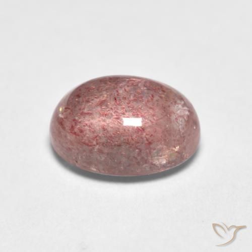Cuarzo Fresa Rosado terroso natural de 1.05 ct, Corte Óvalo, Translúcido