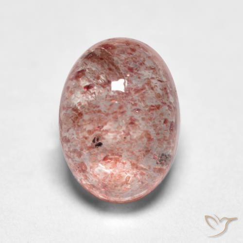 1.16ct Natural Rosado claro cuarzo fresa, Ovalada, Translúcido