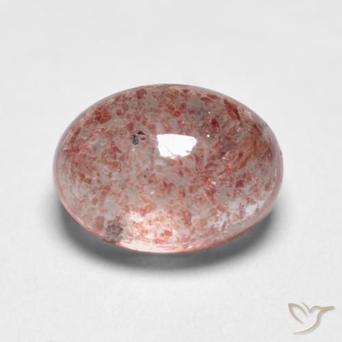 Cuarzo fresa Rosado claro natural de 1.16 ct, Ovalada, Translúcido