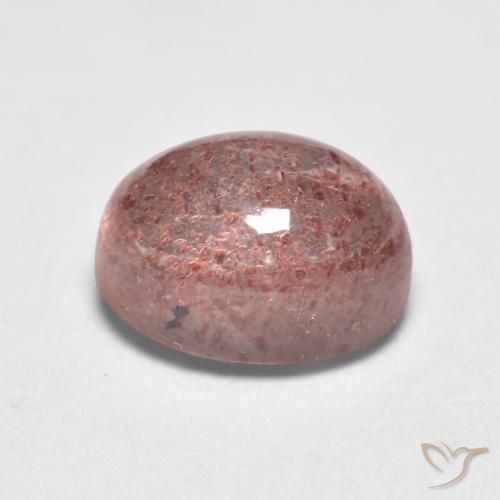 Cuarzo fresa Rosado claro natural de 1.16 ct, Ovalada, Translúcido
