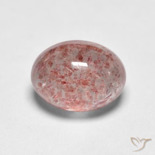Cuarzo fresa Rosado terroso natural de 1.15 ct, Ovalada, Translúcido