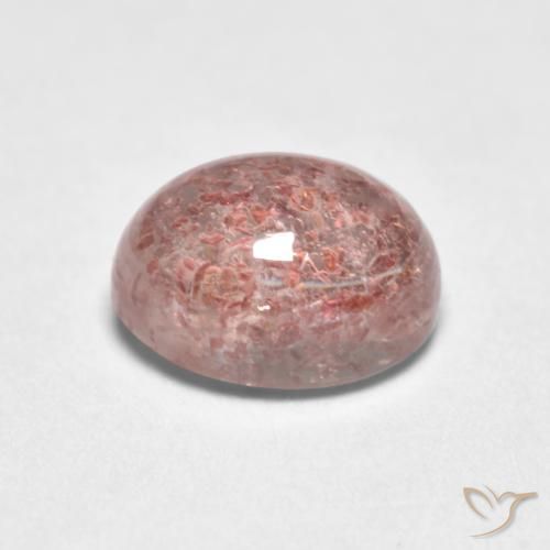 Cuarzo fresa Rosado terroso natural de 1.15 ct, Ovalada, Translúcido