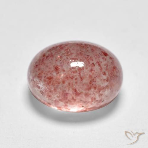 Cuarzo fresa Rosado medio natural de 1.82 ct, Ovalada, Translúcido
