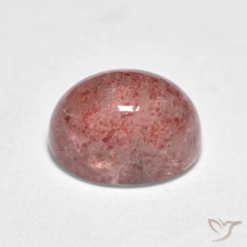 Cuarzo fresa Rosado medio natural de 1.82 ct, Ovalada, Translúcido