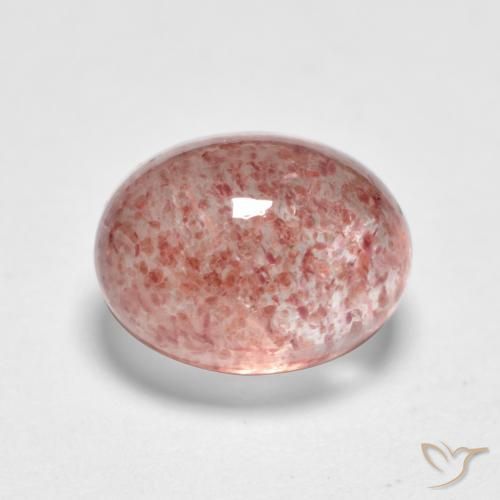 Cuarzo fresa Rosado medio natural de 1.83 ct, Ovalada, Translúcido
