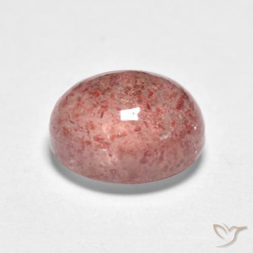 Cuarzo fresa Rosado medio natural de 1.83 ct, Ovalada, Translúcido