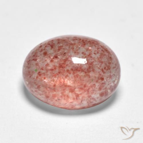Cuarzo fresa Rosado frambuesa natural de 1.44 ct, Ovalada, Translúcido