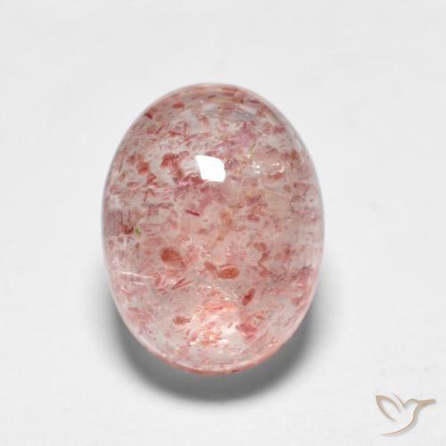 1.95ct Natural Rosado medio cuarzo fresa, Ovalada, Translúcido