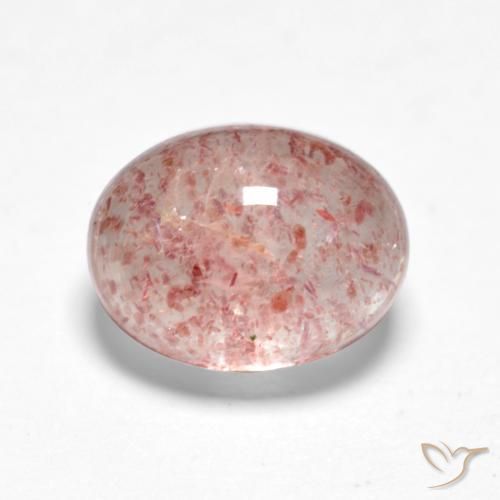 Cuarzo fresa Rosado medio natural de 1.95 ct, Ovalada, Translúcido