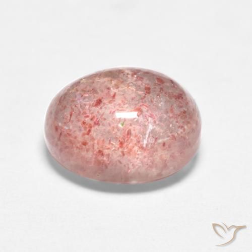 Cuarzo fresa Rosado medio natural de 1.95 ct, Ovalada, Translúcido