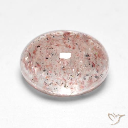 Cuarzo fresa Rosado claro natural de 1.77 ct, Ovalada, Translúcido