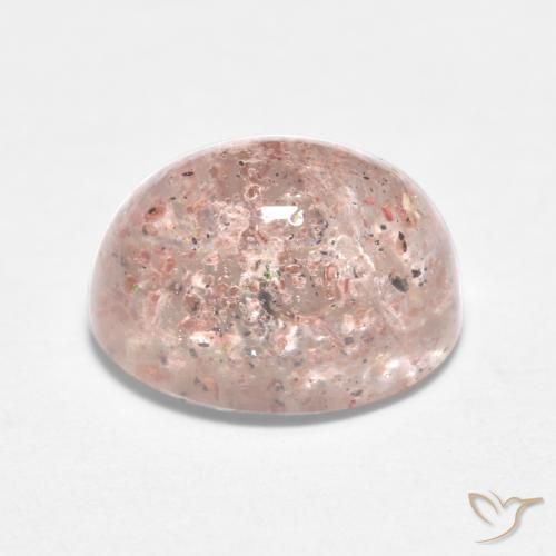 Cuarzo fresa Rosado claro natural de 1.77 ct, Ovalada, Translúcido