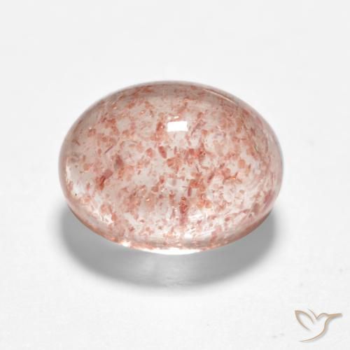 Cuarzo fresa Rosado claro natural de 1.88 ct, Ovalada, Translúcido