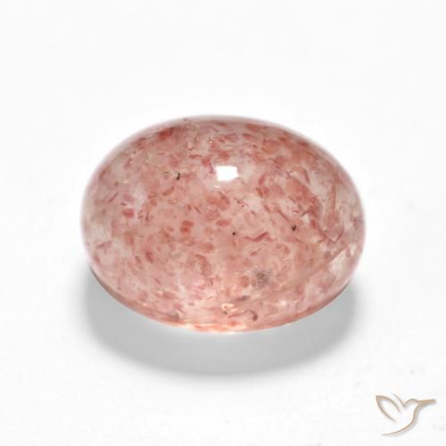 Cuarzo fresa Rosado terroso natural de 1.92 ct, Ovalada, Translúcido