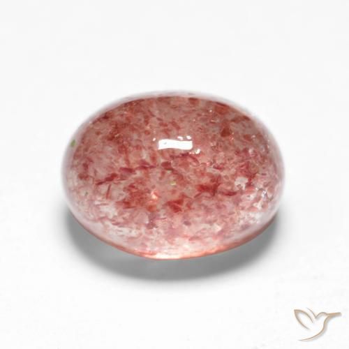 Cuarzo fresa Rosado frambuesa natural de 1.76 ct, Ovalada, Translúcido