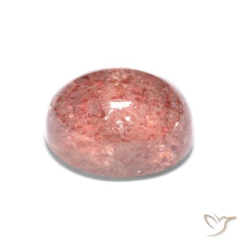 Cuarzo fresa Rosado frambuesa natural de 1.76 ct, Ovalada, Translúcido