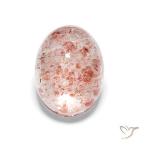 1.67ct Natural Rosado terroso cuarzo fresa, Ovalada, Translúcido