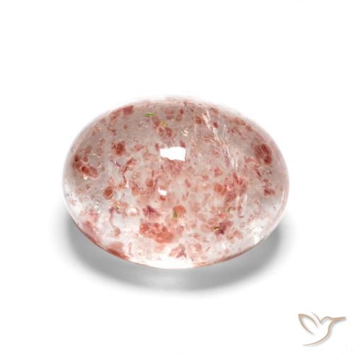Cuarzo fresa Rosado terroso natural de 1.67 ct, Ovalada, Translúcido