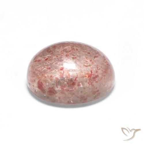 Cuarzo fresa Rosado terroso natural de 1.67 ct, Ovalada, Translúcido