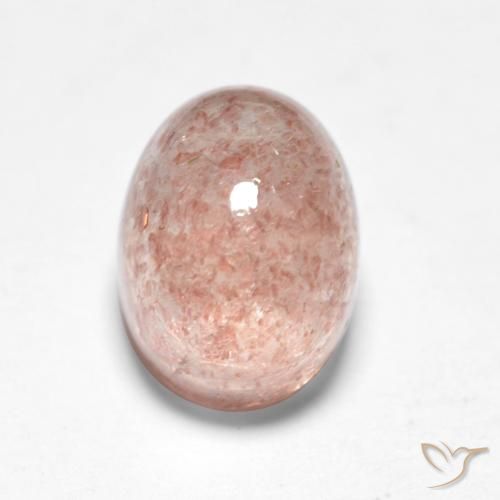1.96ct Natural Rosa durazno cuarzo fresa, Ovalada, Translúcido
