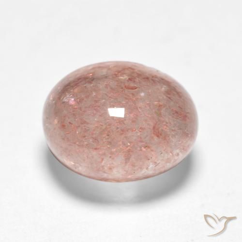 Cuarzo fresa Rosa durazno natural de 1.96 ct, Ovalada, Translúcido