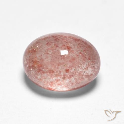 Cuarzo fresa Rosado claro natural de 1.53 ct, Ovalada, Translúcido